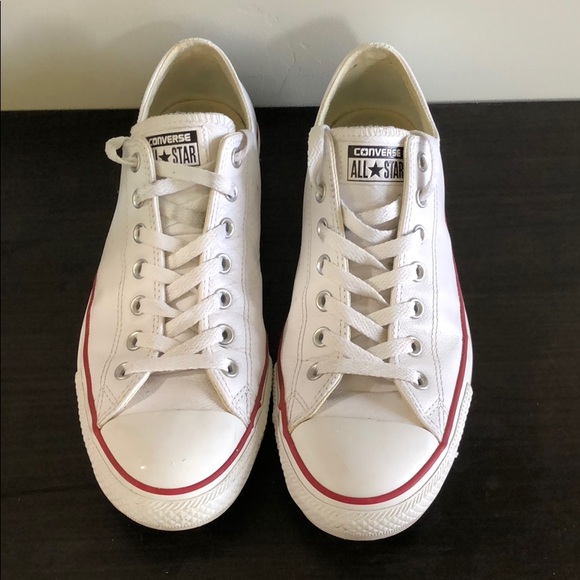 converse all star white leather mens